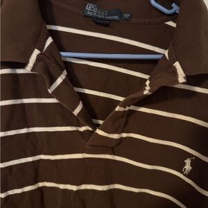 Polo by Ralph Lauren Brown and White Striped Shirt